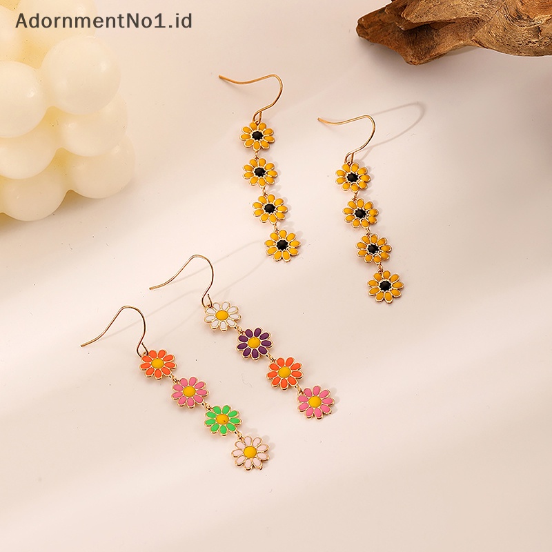 [AdornmentNo1] 1pasang lucu Daisy Colorful liontin anting sederhana kepribadian Fashion anting unik untuk wanita perhiasan pesta hadiah ulang tahun