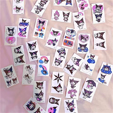 STICKER TATTO TEMPORER SANRIO / TATO TEMPORARY CINNAMOROLL KUROMI MELODY TAHAN AIR/ TATO ANAK PALSU