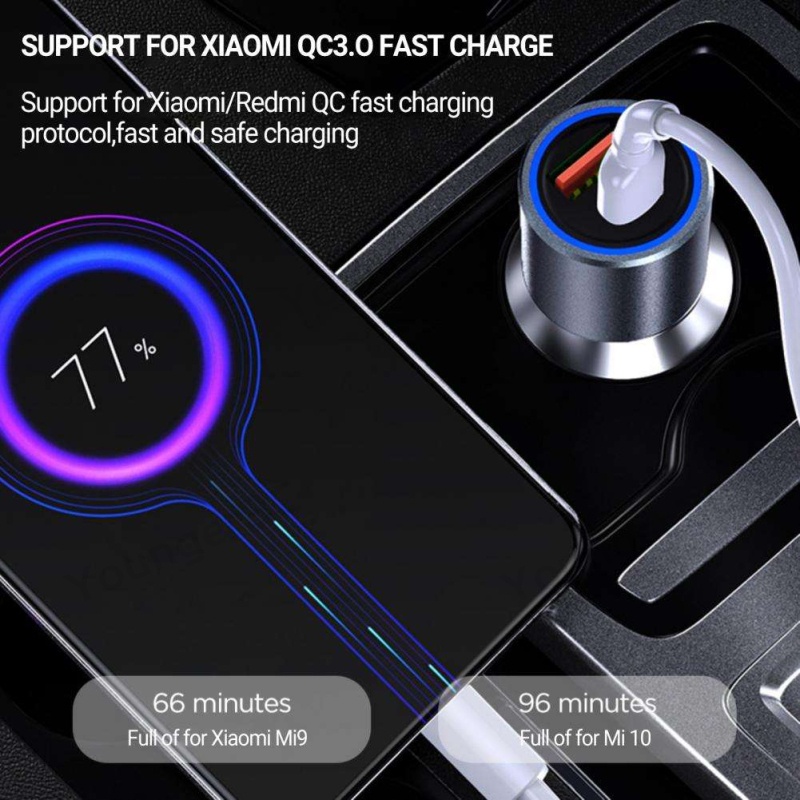 Alloy PD 20W Super Fast Charging Travel Adapter Metal QC+PD Charger Kendaraan Dual Port QC 3.0 Type C Travel Charging Adoptor