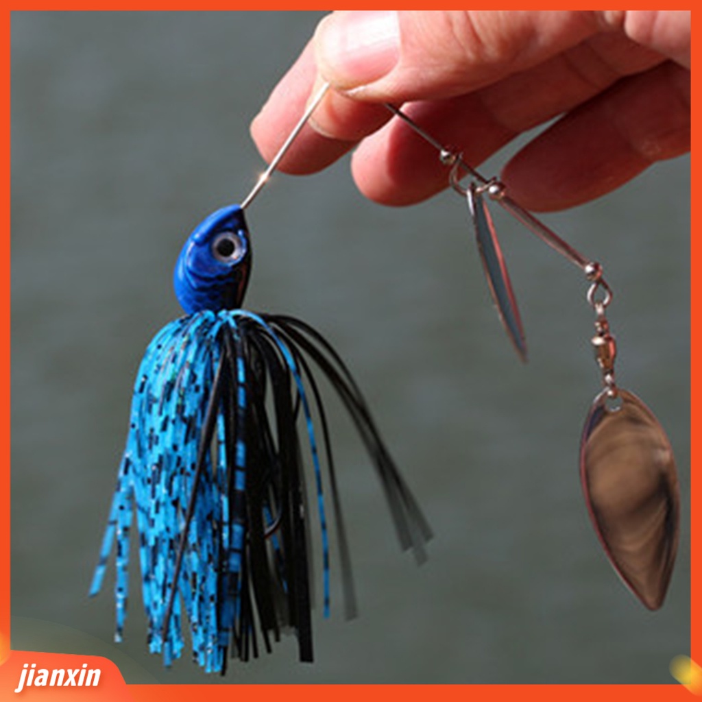 (In Stock) Fishing Jig Double Willow Blade Metal Menarik Mudah Dibawa Memikat Spinner Umpan Untuk Bass