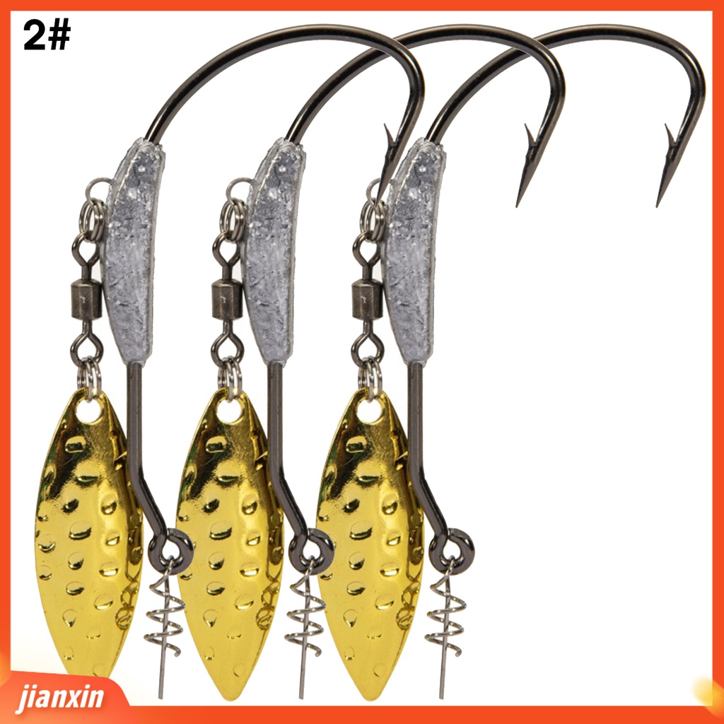 (In Stock) 3Pcs Kait Engkol Pancing Efisiensi Tinggi Pemasangan Sederhana Berputar Aksesori Refleksi Kait Engkol Berduri Untuk Memancing