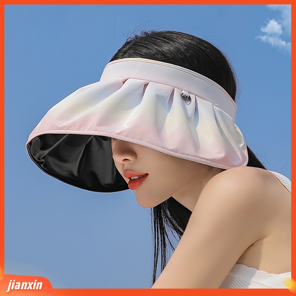 (In Stock) Wanita Sunhat Elastis UV-proof Kosong Top Gaya Korea Bentuk Kerang Topi Pinggiran Lebar Untuk Outdoor