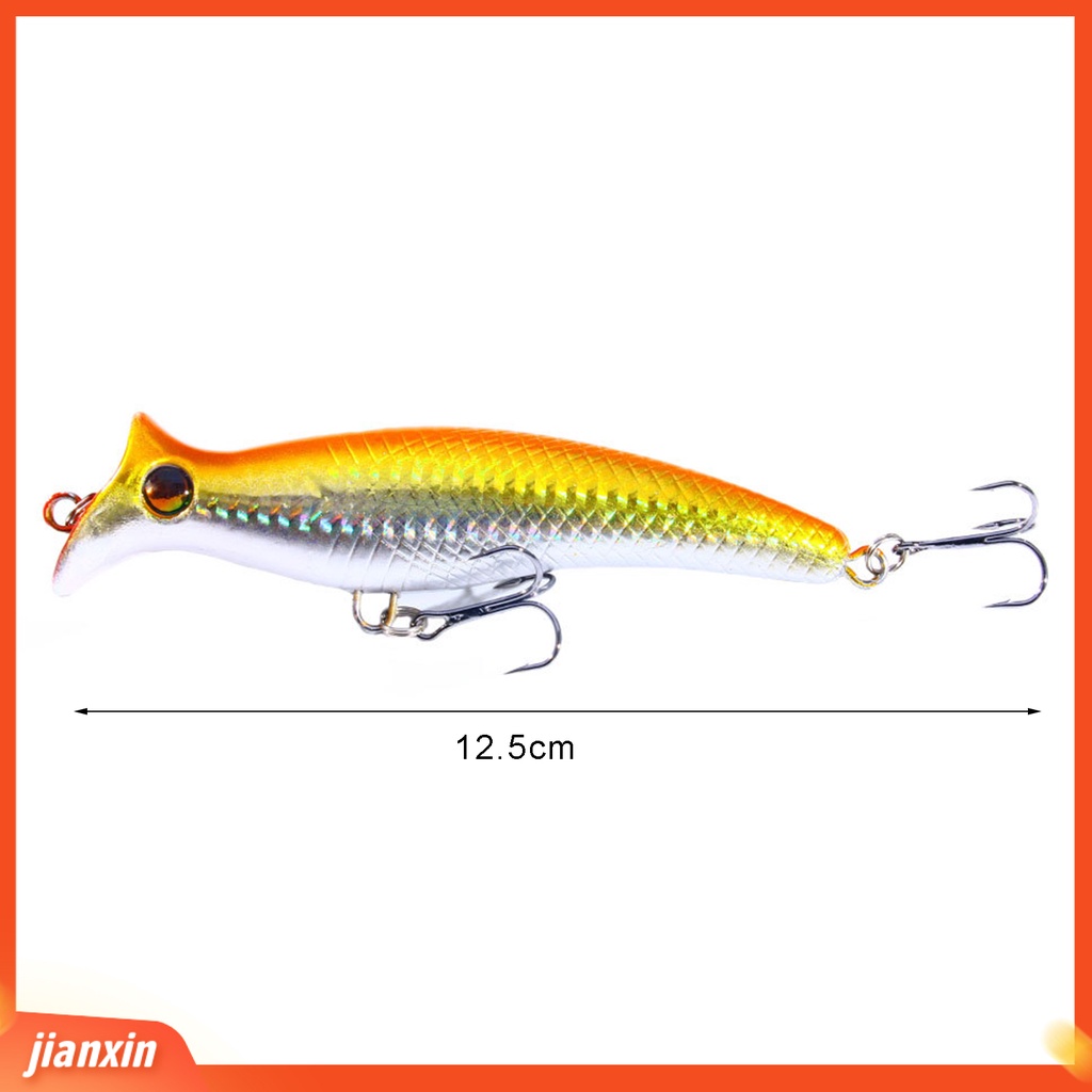 (In Stock) 12.5cm 20g Gelombang Climbing Lure Multicolor Ganda Tiga Kait Plastik Bionic Eye Fishing Lure Untuk Memancing