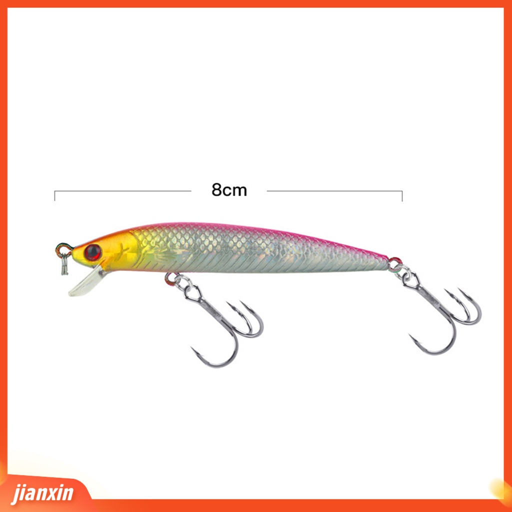 (In Stock) 3Pcs 8cm /6g Umpan Ikan Kecil Hidup Hiu Kait Lidah Pendek Tenggelam Umpan Palsu Memancing Aksesori