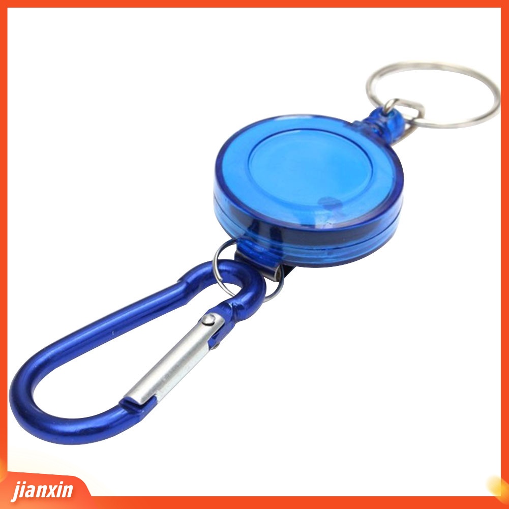 (In Stock) Tali Kawat Baja Plastik Portabel Yang Dapat Ditarik Recoil Keychian Key Ring Holder