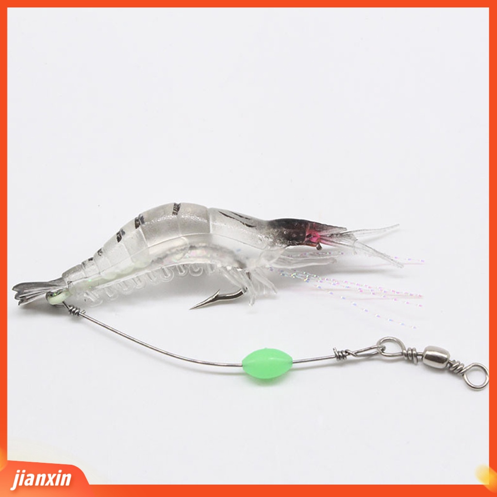 (In Stock) 10Pcs 9.5cm /6.5g Luminous Bionic Udang Umpan Lembut Dengan Kait Alat Pancing