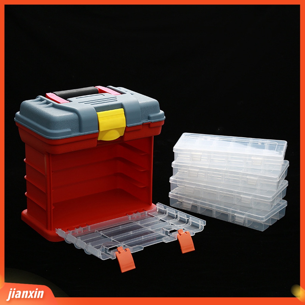 (In Stock) Tool Box Kotak 4-Layer Hemat Ruang Kokoh Multi Guna Detachable Tackle Untuk Memancing