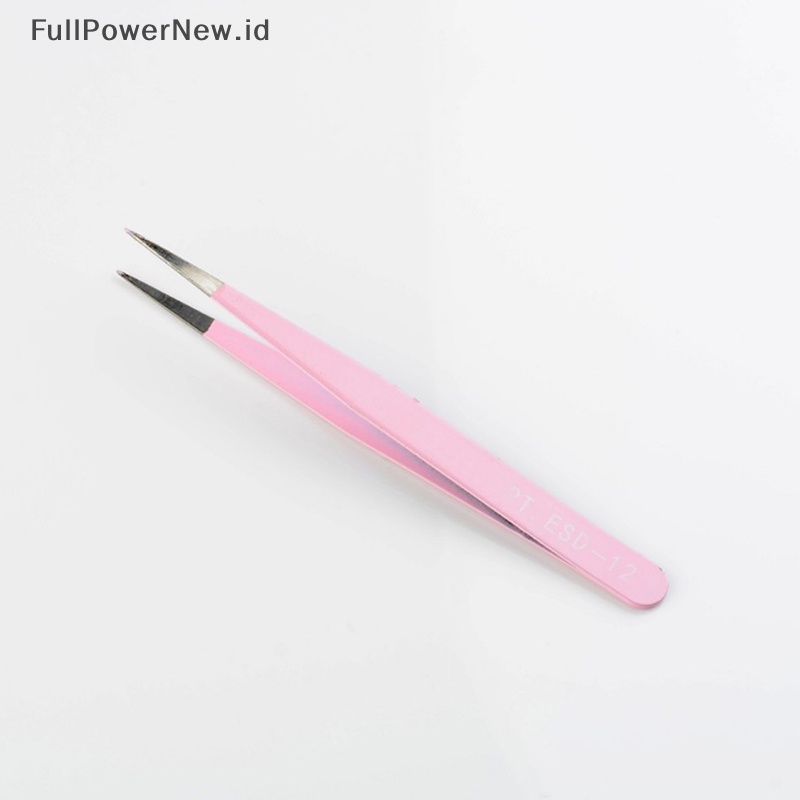 Power 2PCS Pinset Ekstensi Bulu Mata Stainless Steel Curved Straight Lashes Tweezer ID