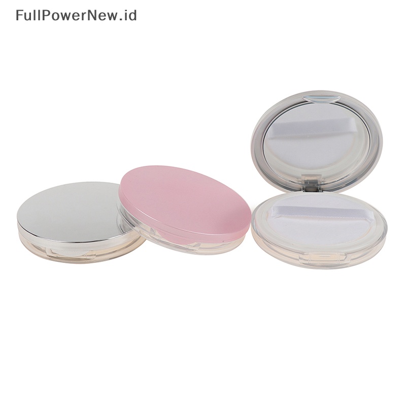 Power Portable Alat Ayak Kosmetik Kosong Wadah Toples Longgar Kotak Puff Case Dengan Cermin ID
