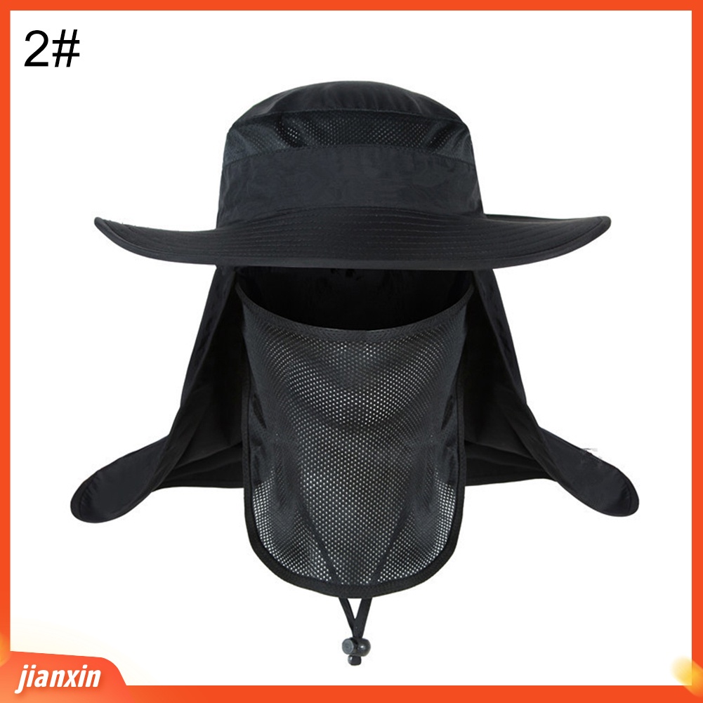 (In Stock) Unisex Matahari UV Protectiom Mesh Bucket Hat Detachable Neck Face Flap Boonie Hat