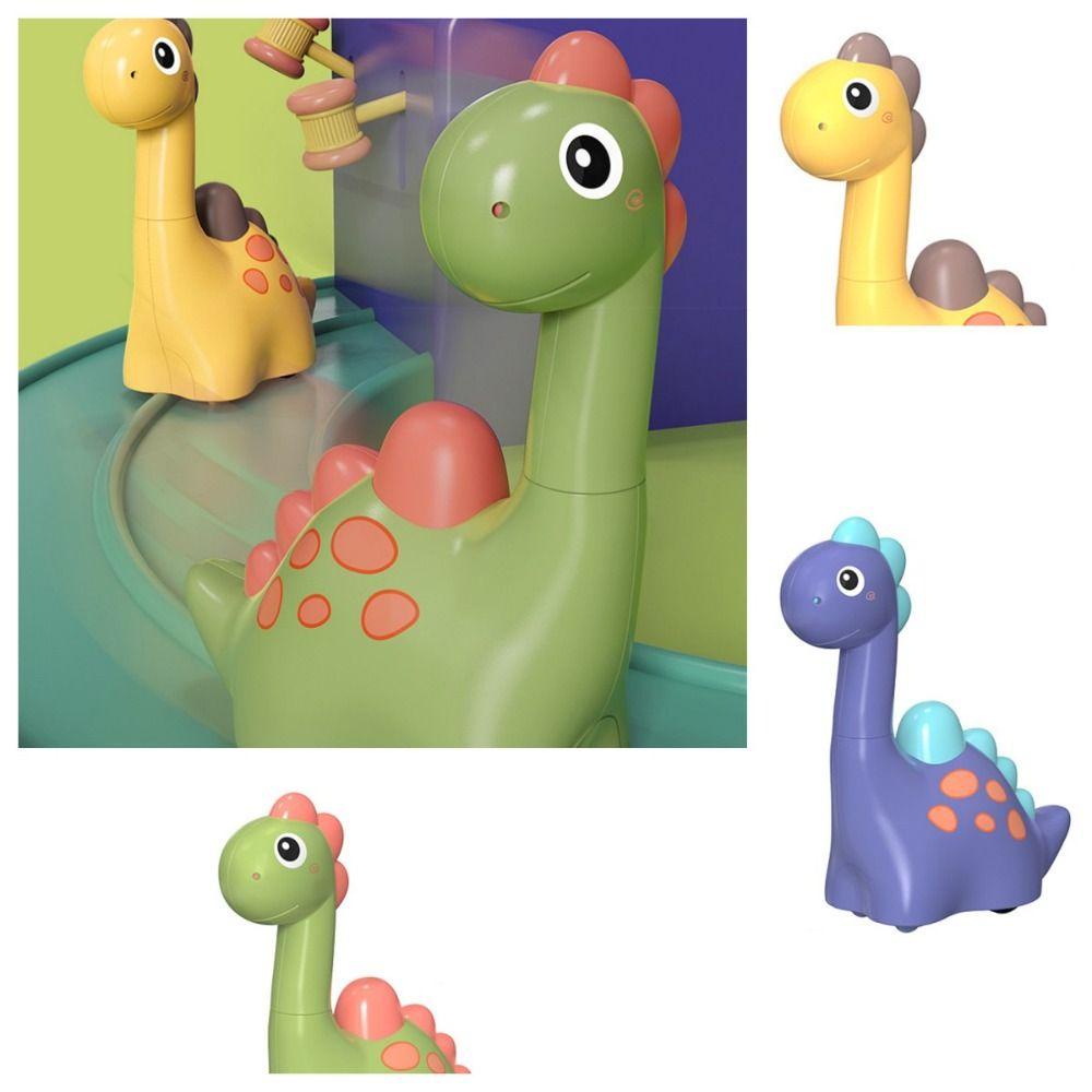 【 ELEGANT 】 Brachiosaurus Model Mainan Mobil Kuning Mainan Montessori Tekan Retur Hijau Ungu Mainan Dinosaurus Untuk Anak Laki-Laki