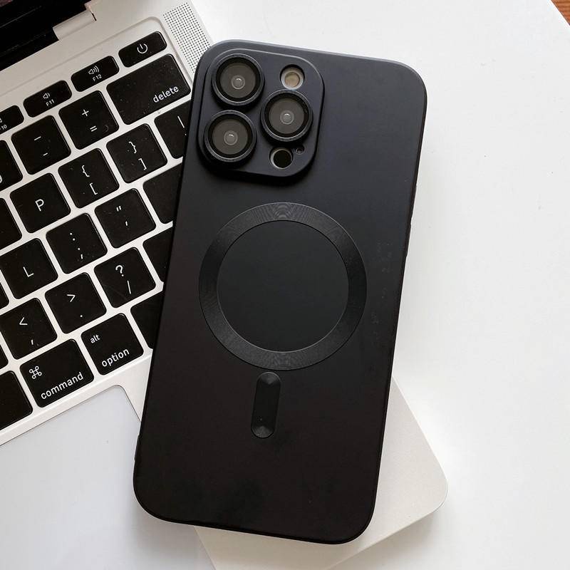 IPHONE Metal Wireless Charging Soft TPU Cover Untuk iPhone14 13 Pro Max14 Plus Magsafe Lensa Kamera Melindungi Ponsel Untuk iPhone14 iPhone13 iPhone14Pro