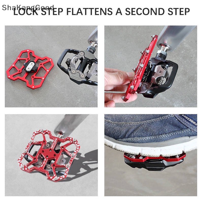 Skid ANTUKE Sepeda Dilengkapi Dengan Paduan Aluminium Sepeda Gunung self-locking Pedal, locking Plate, locking Pedal and flat Pedal SKK