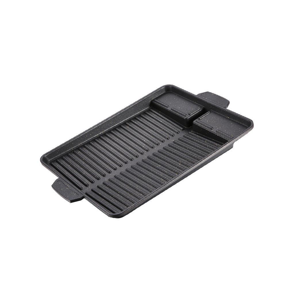 Panci Panggangan Kompor Barbeque Nonslip Rumah Tangga Dengan Lubang Saluran Minyak Picnicking Masak Luar Ruangan Anti Lengket BBQ Roast Tray Gadget