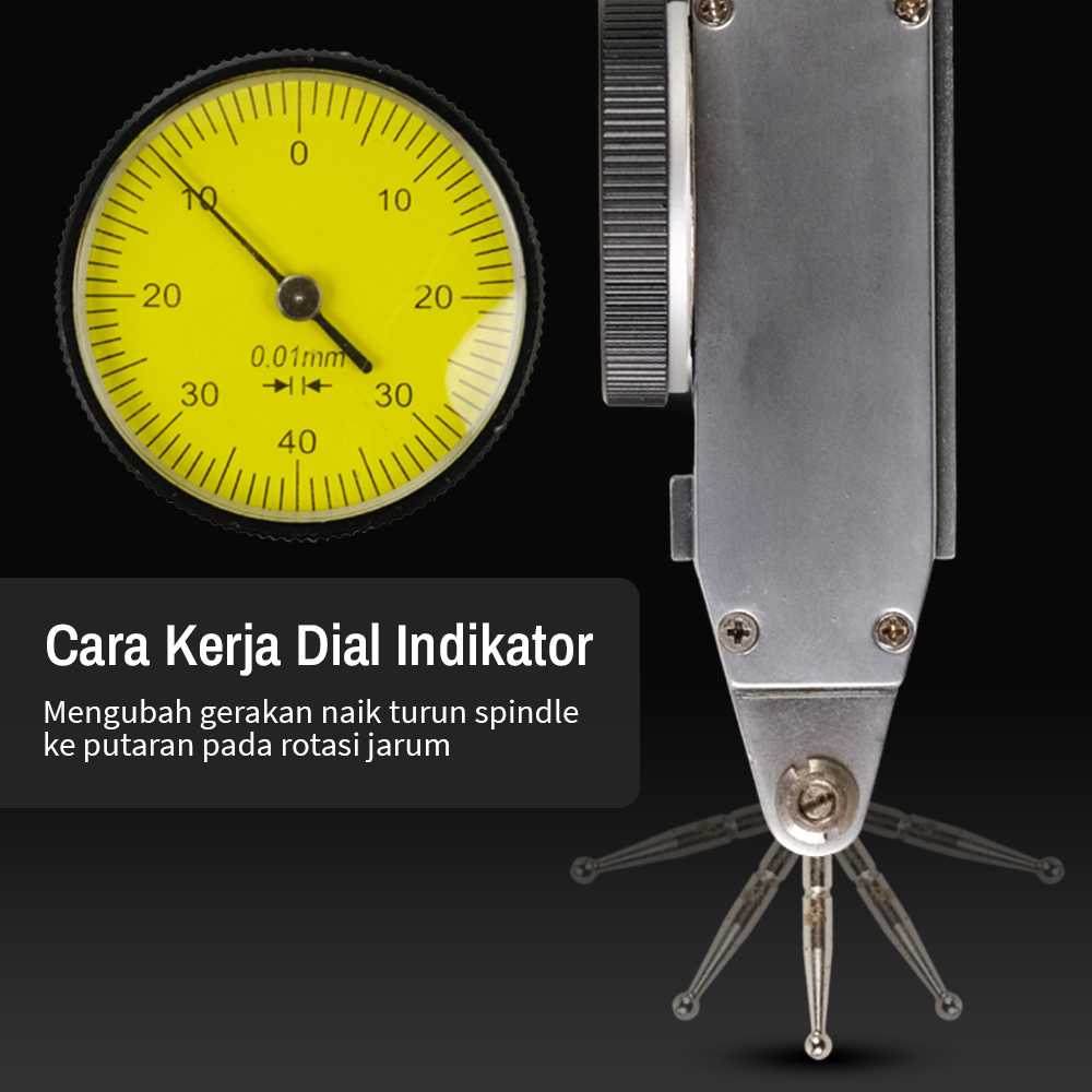 Alat Center Meain Bubut Dial Gauge Indicator Lever 0-0.8 mm - MTY-08