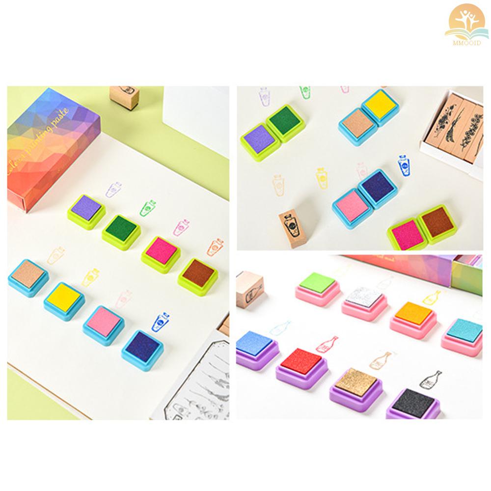 In Stock 16warna Rainbow Ink Pad Finger Paint Cute Ink Pad Untuk Stempel Karet Segel DIY Scrapbooking Kertas Jurnal Dekorasi Pembuatan Kartu Hadiah