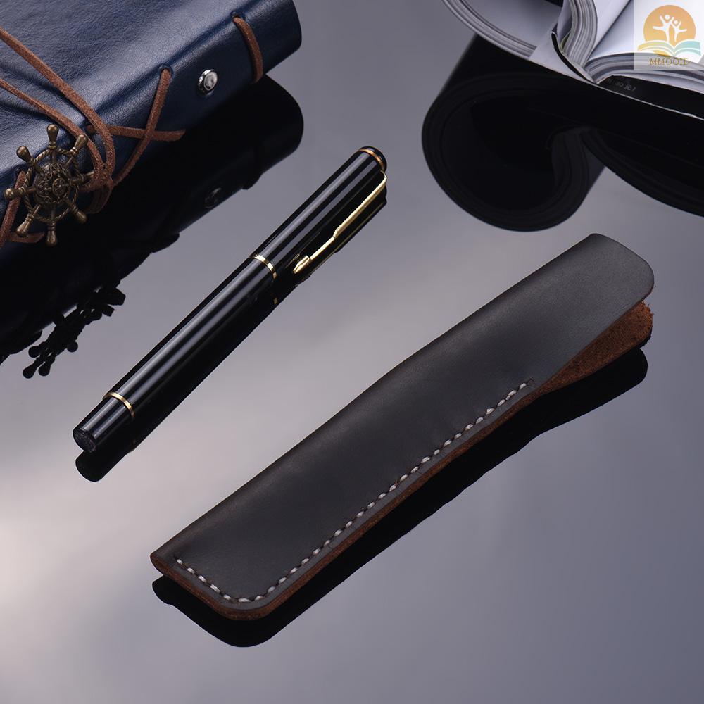 In Stock Handmade Leather Pen Case Fountain Sleeve Bag Vintage Pouch Untuk Single Pen Stylus Ballpoint 6.3 * 1.2 '''