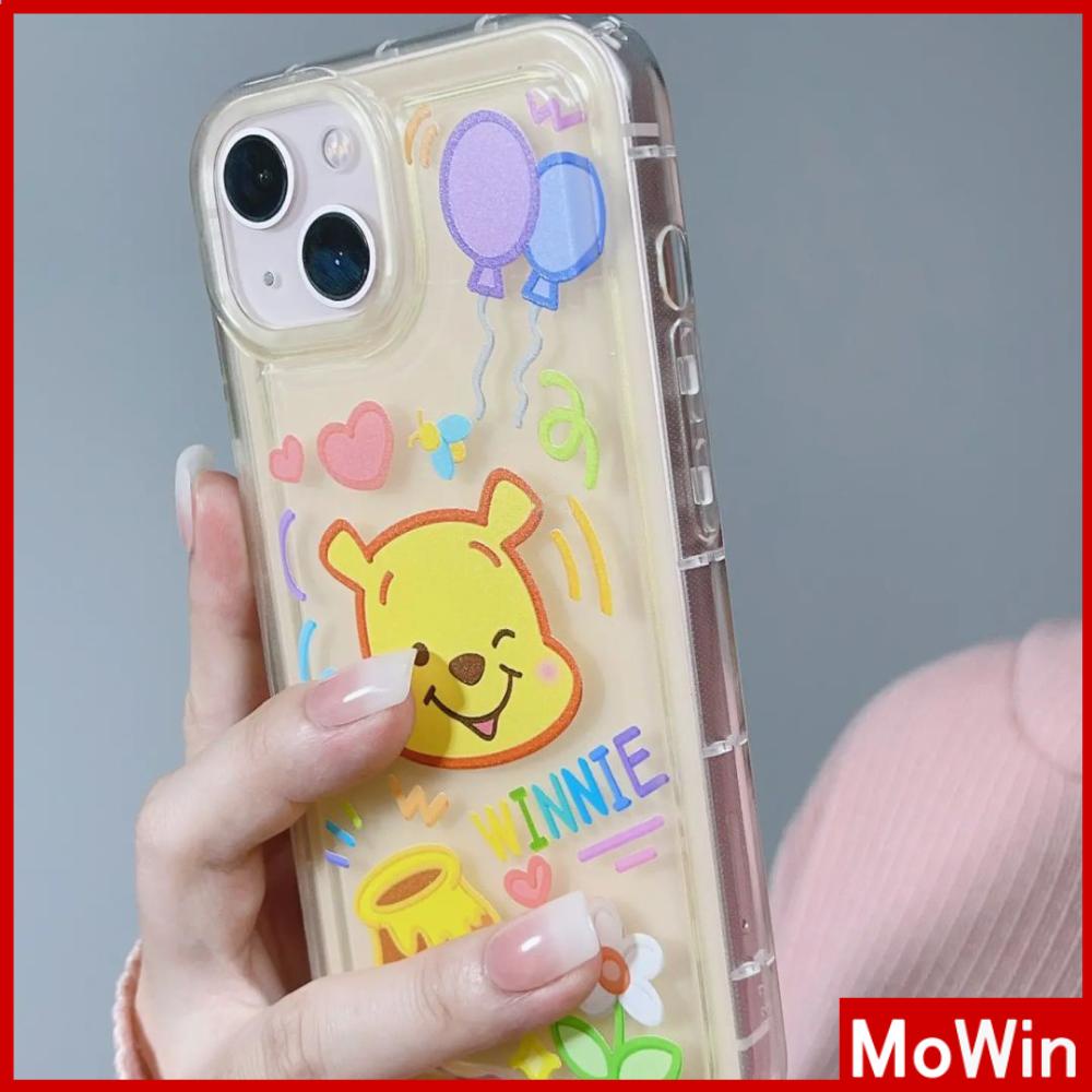 Case iPhone 14 Pro max iPhone Bingkai Foto Kantong Udara Ponsel Case TPU Lembut Transparan Shockproof Perlindungan Kartu Lucu Honey Bear Kompatibel dengan iPhone 13 Pro max 12 Pro Max 11 xr xs 7 8