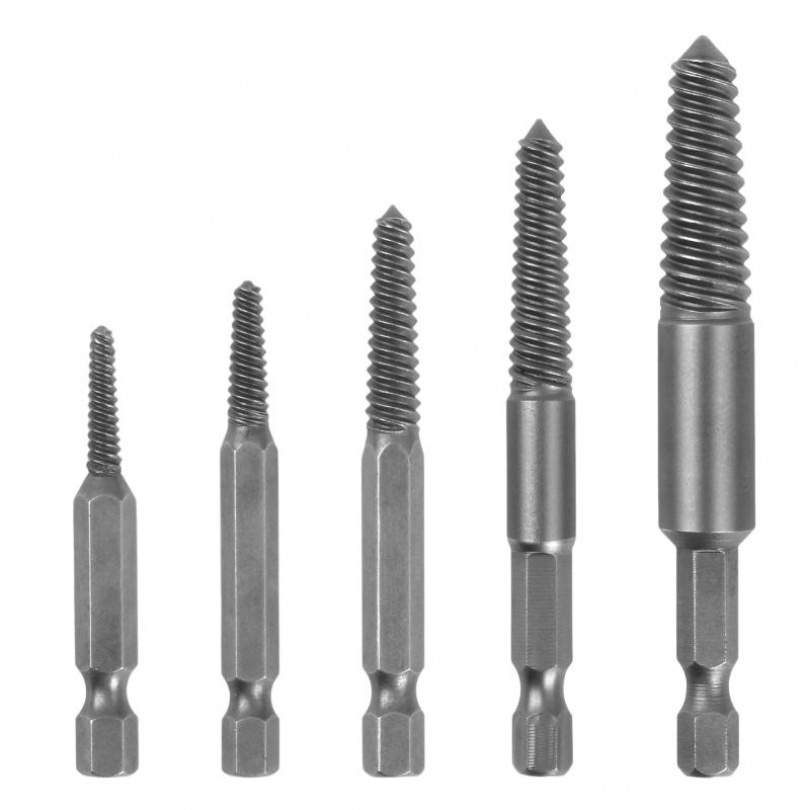 6 Pcs Rusak Screw Extractor Kit Dengan Quick Self-Locking Post Tools Kit Ulir Halus Rusak Screw Stud Remover