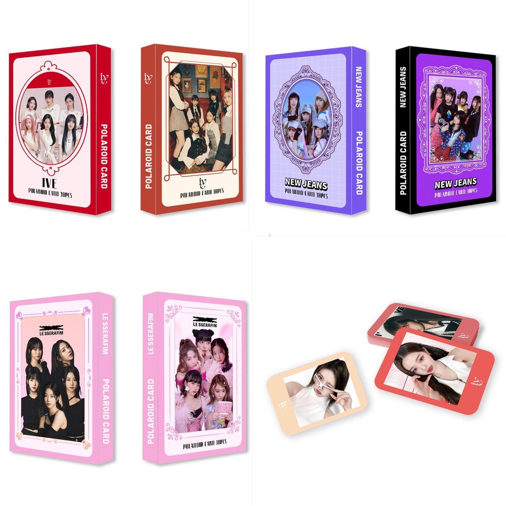 30pcs /box IVE LE SSERAFIM NJ Photocards Album Kartu Lomo Lesserafim NJ Kpop Postcards