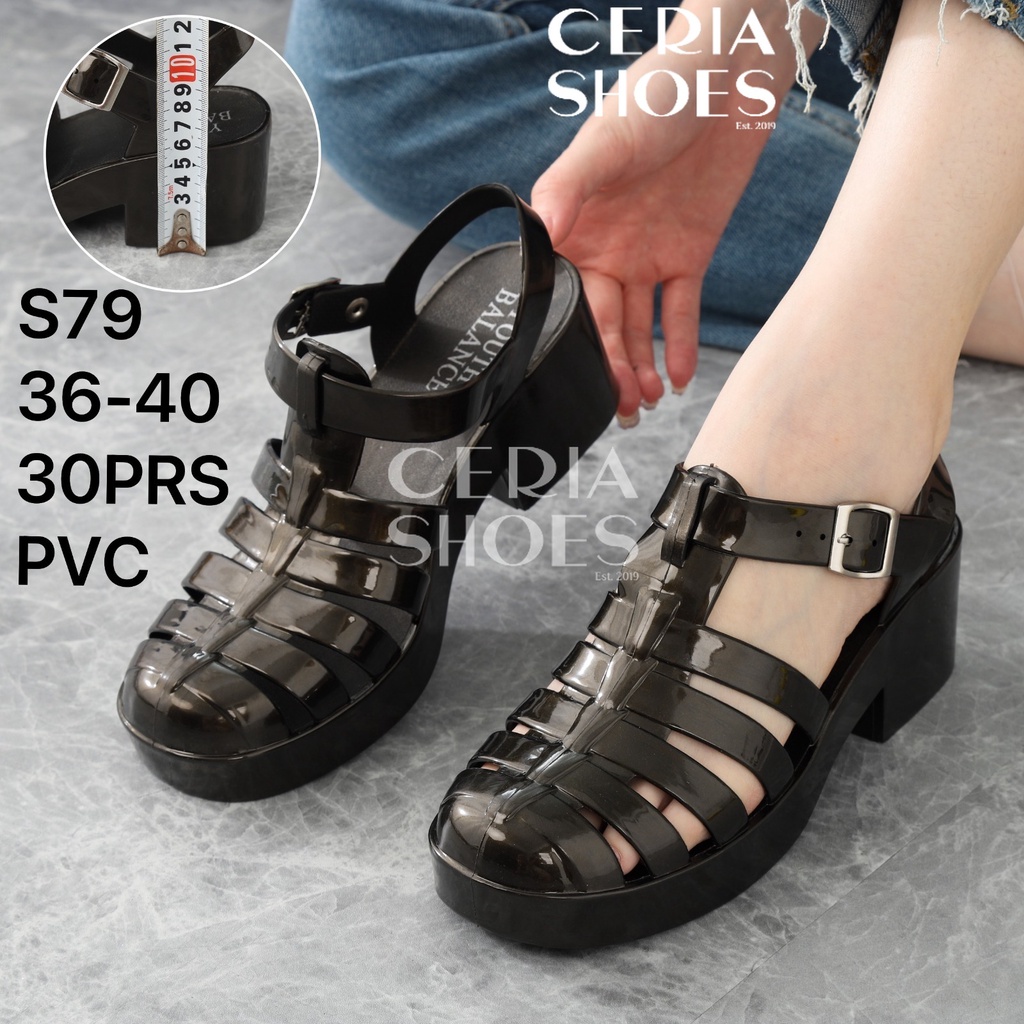 Sandal Wedges Hak Wanita Import Korean Hak Tinggi 6 Cm Sol Anti Slip BALANCE Meisha S79