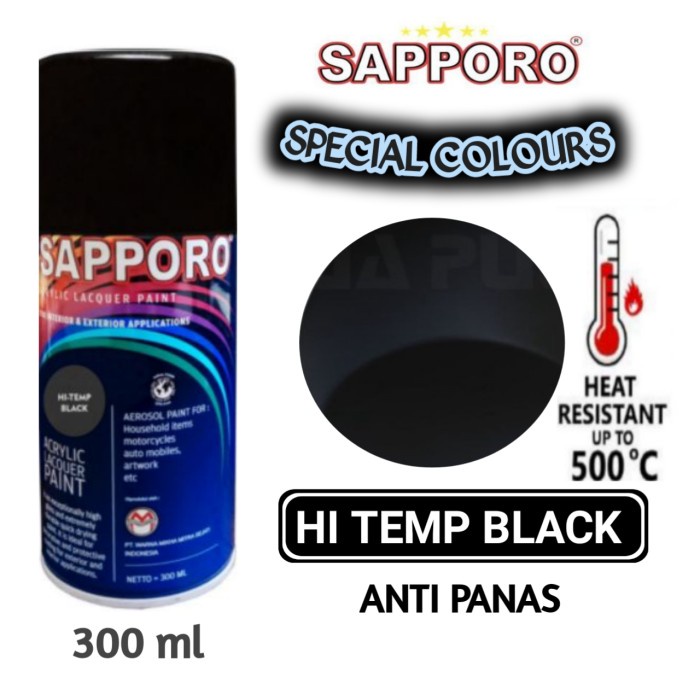 

Hi TEMP BLACK ANTI PANAS SAPPORO STANDAR 300ml Cat Semprot Pylok Pilok