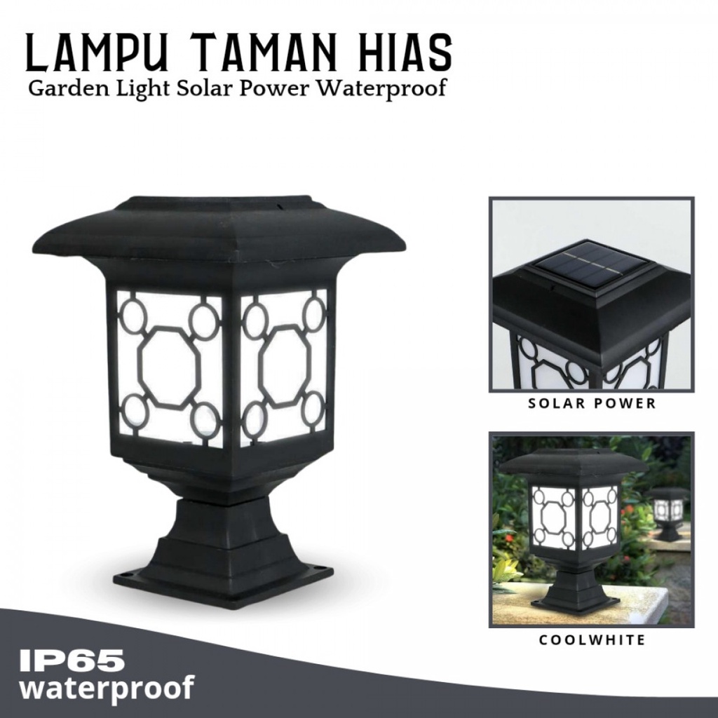 Lampu Taman Hias Tenaga Surya Minimalis Waterproof Cool White
