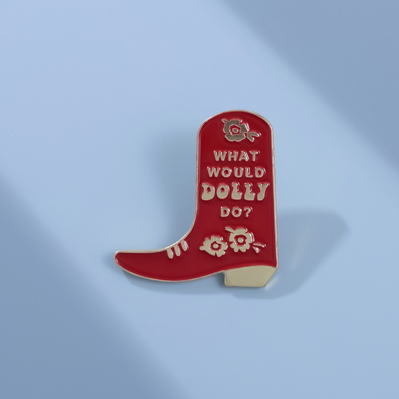Penyanyi Perempuan WWDD What Wou Dolly Do Enamel Pin Country Music Boots Bros Humor Lapel Badge Perhiasan Hadiah Untuk Teman