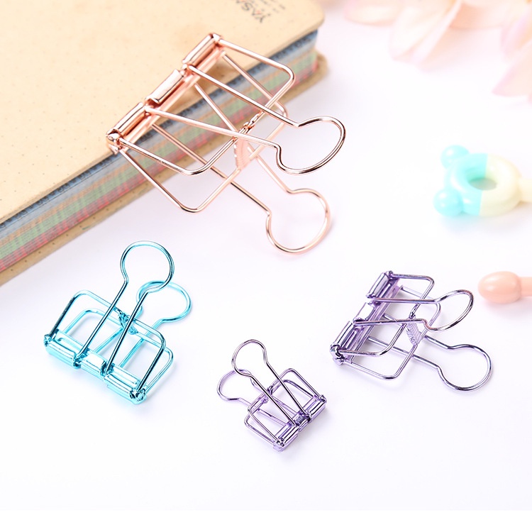 SMS Paper Clip Besi Warna-Warni Klip Penjepit Buku Bahan Metal Penjepit Kertas Binder Clips Large Medium Small Office Study Import