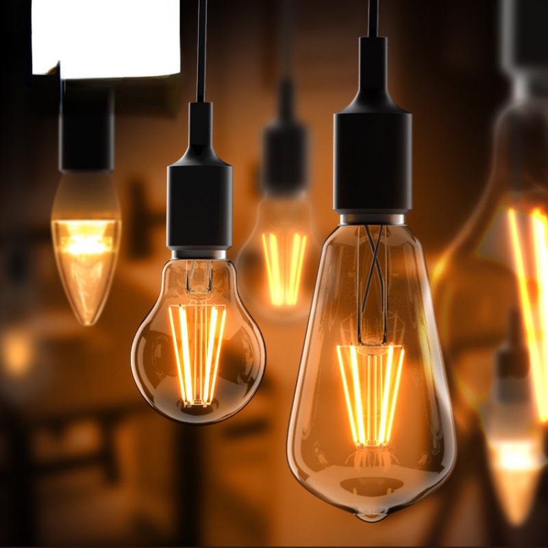 Yard Pub Cafe Decor Lighting/Perlengkapan Pengganti Lampu Gantung/Bohlam LED Anti Air Sinar Matahari/Simulasi Flame Flicker Lamp Blubs/ Bohlam Lampu Kaca Bening Vintage