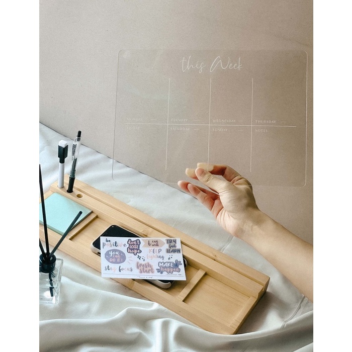 

✨BISA COD✨ -Custom Acrylic Weekly Planner/To Do List/Planner Acrylic - FUNIZE_PUTIH, FUNIZE_THISWEEK