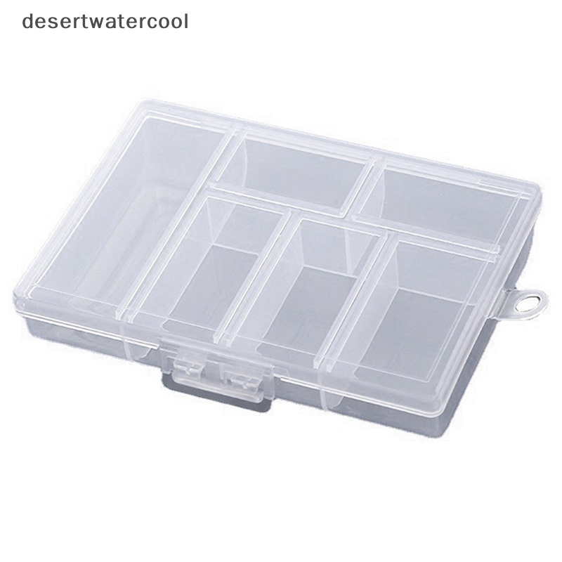 Deid Kotak Penyimpanan Portable Transparan 6kisi Untuk Kancing Manik Manik Wadah Case Martijn