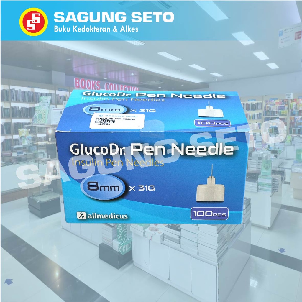 GLUCO DR PEN NEEDLE INSULIN PEN 8MM X 31G / JARUM INSULIN ISI 100 PCS