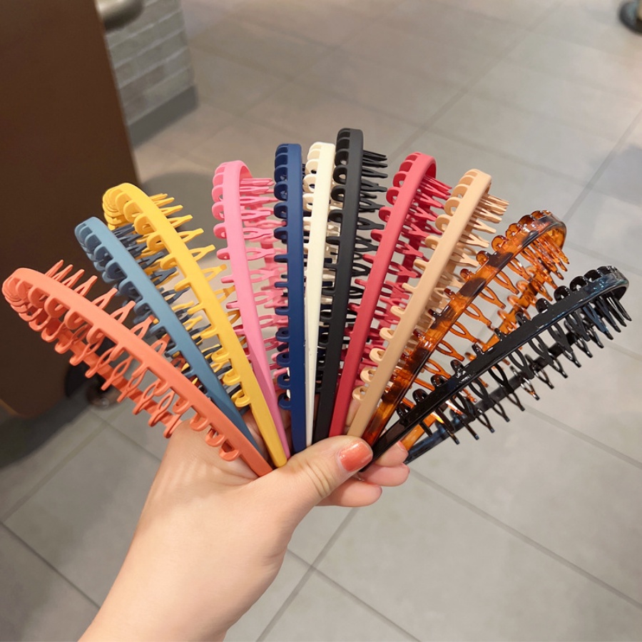 Plastik Cuci Muka Rambut Band Musim Panas Wanita Buram Bergigi Anti Slip Headband Aksesoris Rambut