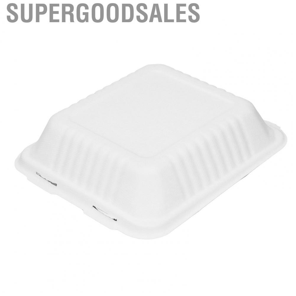 Supergoodsales Disposable  Boxes Take Out  Resistant Compostable Microwave Safe with Clamshell for Restaurants