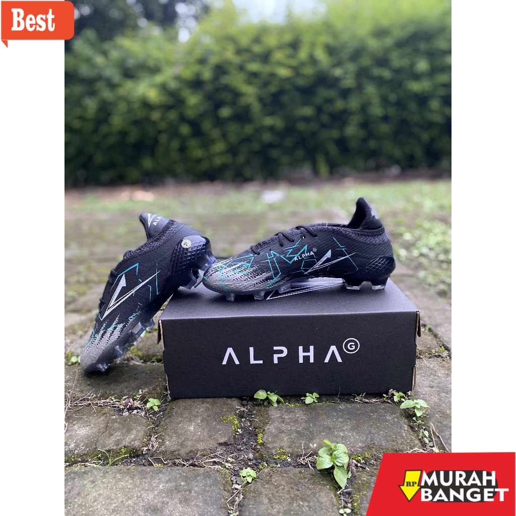 Sepatu bola terkeren- Sepatu Sepak Bola ALPHA G Dewasa Hitam Silver
