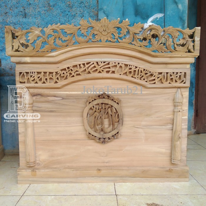 Mimbar podium duduk ukir kayu jati murah
