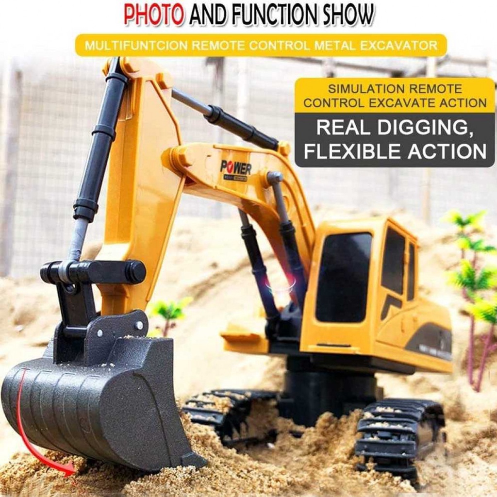 Mainan Remote Control Excavator Eksavator Beko Mobil Gali Caduk Pasir Sand Digger