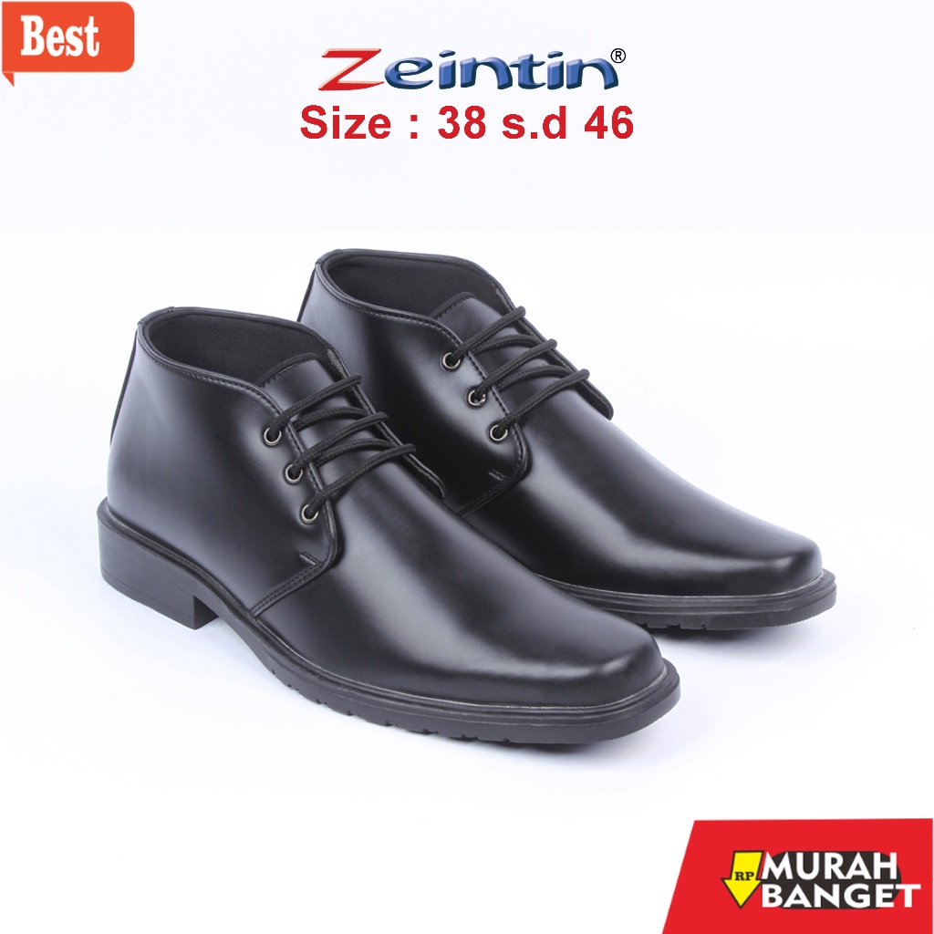 Boot pria terbaru- Zeintin - Sepatu Pria Semi Boot Pantofel Pria Boots Casual Bahan Kulit Sintetsis 