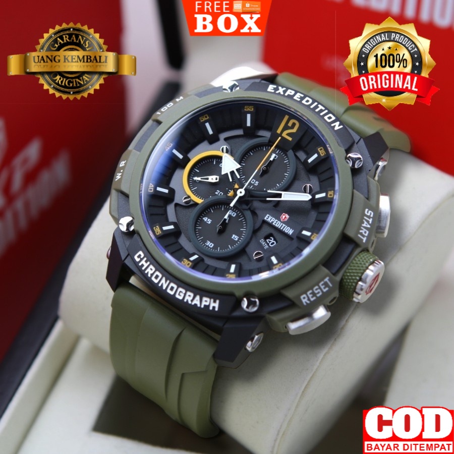 JAM TANGAN PRIA EXPEDITION E 6781 / E6781 RUBBER ORIGINAL NEW M3