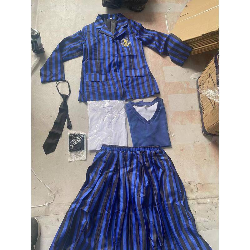 [Wetrose] Ready Stock Enid Sinclair Blue School Uniform Cosplay Costume Set