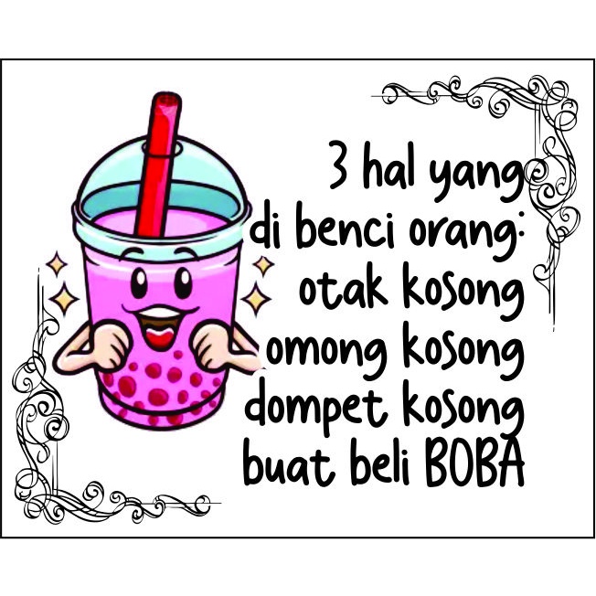 

100 Pcs Stiker Kata-Kata lucu Gelas Minuman