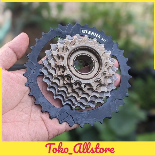 Freewheel Gir Susun 7 Speed 14 34T MEGARANGE MODEL DRAT ULIR ETERNA