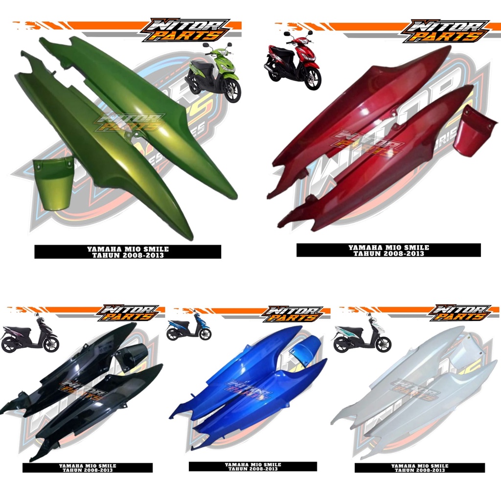 Cover Body Belakang Yamaha Mio Sporty Mio Smile Hitam Putih Merah Maroon Hijau Biru / Body Belakang 