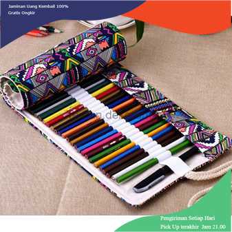 

TD - ALB MARCO Bohemian Tas Pensil Gulung Canvas 48 Slot 20.5x55cm - EN-71