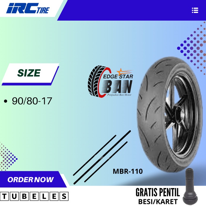 BAN IRC MBR-110 90/80 Ring 17 Tubeless Softcompound Yamaha Vixion