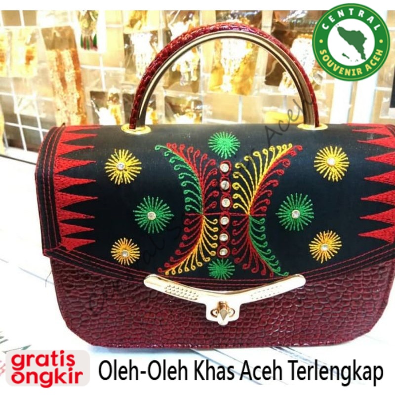 HANDBAG CEWEK/TAS PESTA BORDIR KHAS ACEH LENGKAP TALI PANJANG