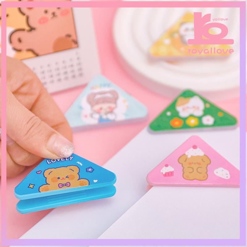 CODKlip Segitiga Kartun Lucu Klip Buku Materi Siswa Sudut Buku Alat Tulis Folder Tiket Alat Tulis-lo