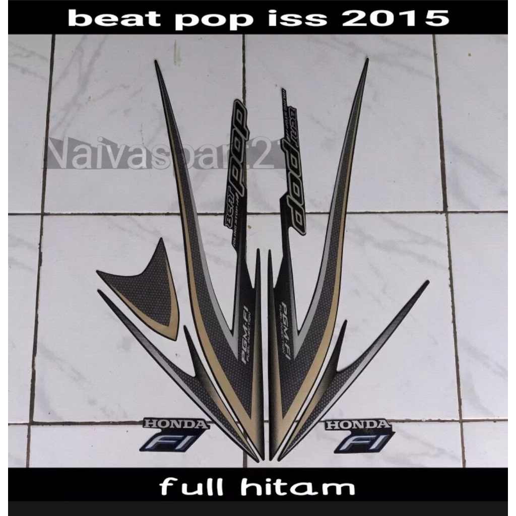STIKER STRIPING LIS LES BODY MOTOR BEAT POP 2015 HITAM