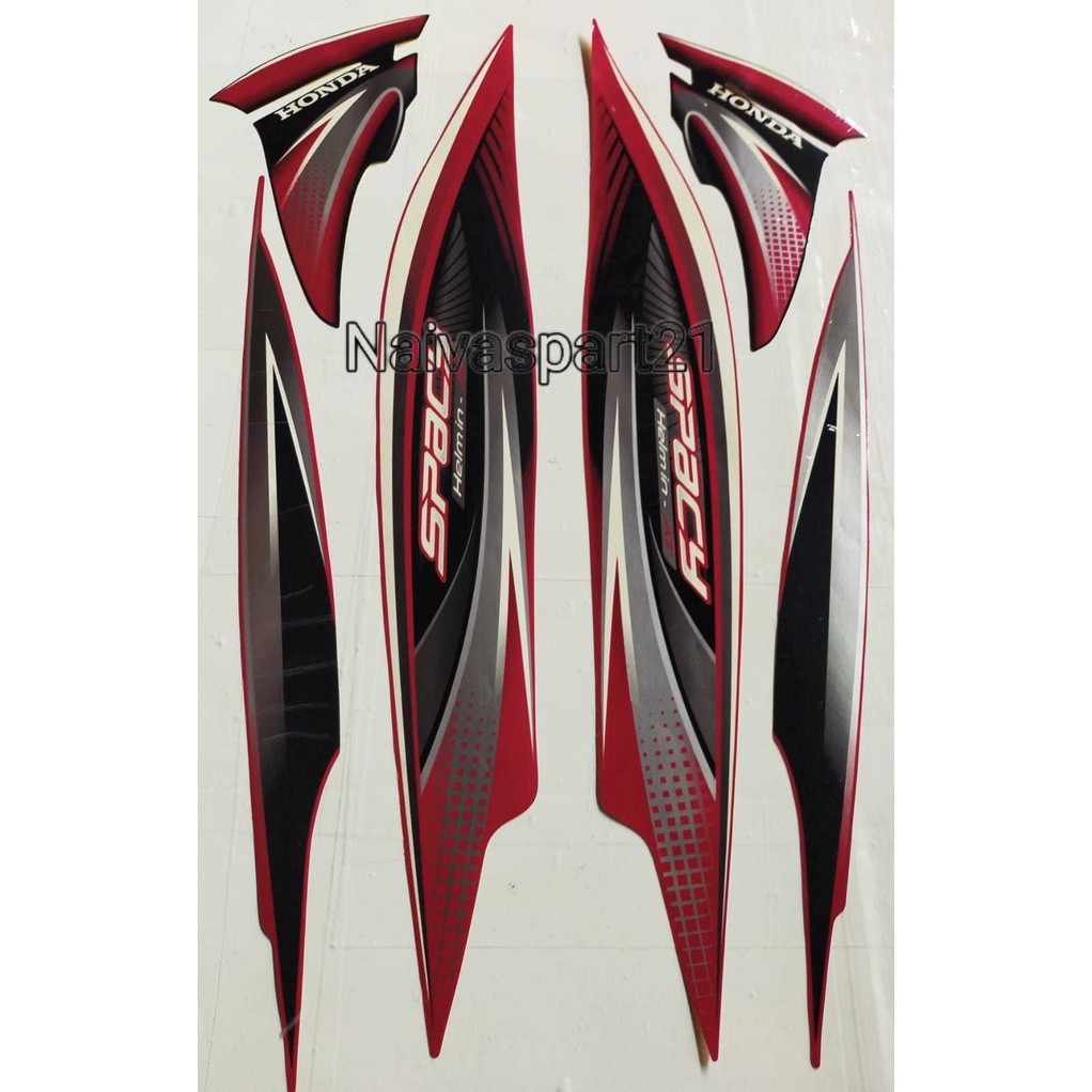STRIPING STIKER MOTOR LIS BODY HONDA SPACY 2012 MERAH STD/striping stiker motor spacy 2010 2011 2012